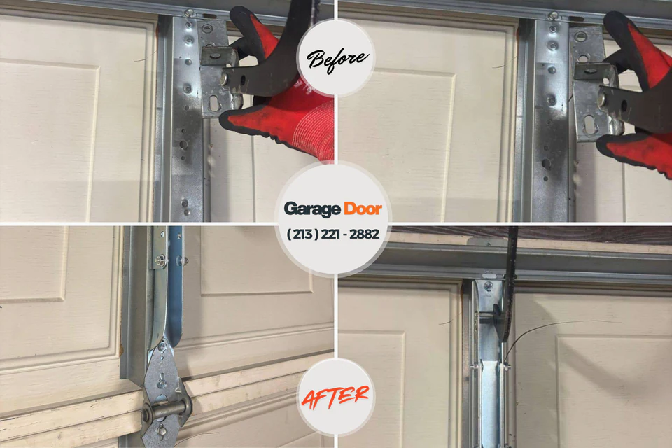 Before and after: garage door repair Nashua, NH